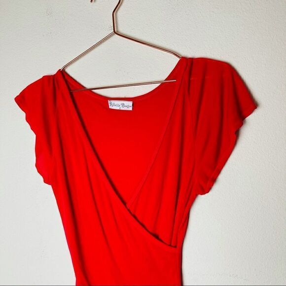 EUC Vintage 90’s Rebecca Beeson Red V Neck Top 2 - Picture 4 of 5